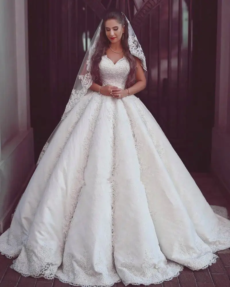 2021 Lace Straps Wedding Dresses Puffy Sleeveless Bridal Ball Gowns Bridal Dress Wedding Gown Wedding Dress Robe de mariage 2021