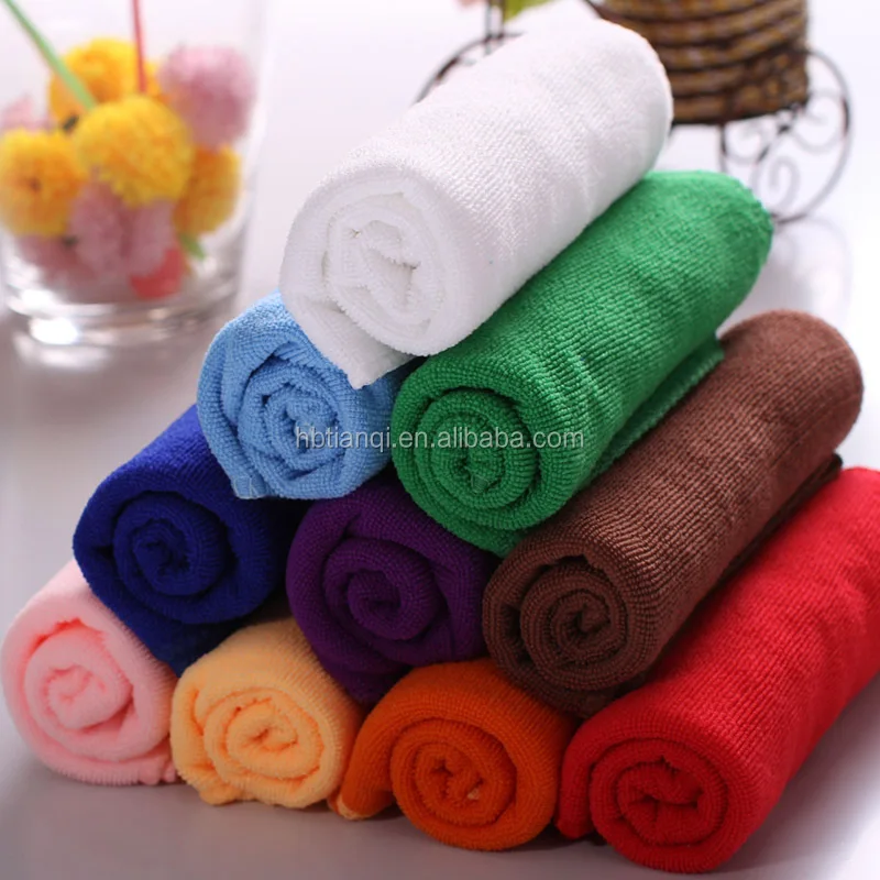 Tianqi best quality 100% microfiber plain colored towel