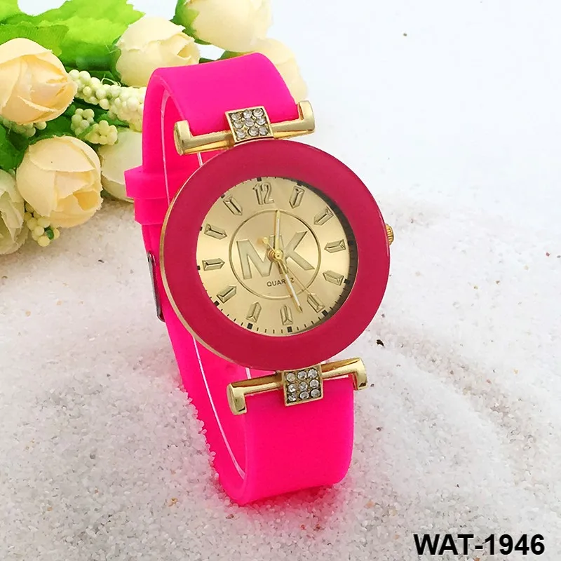 Geneva watches printing flower quartz silicone watch fashion
