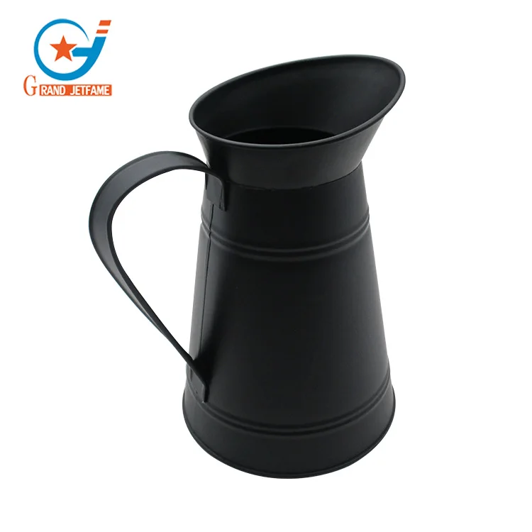 Milk Bucket Style Flower Pot Vintage garden antique galvanized metal flower pot watering can milk jug