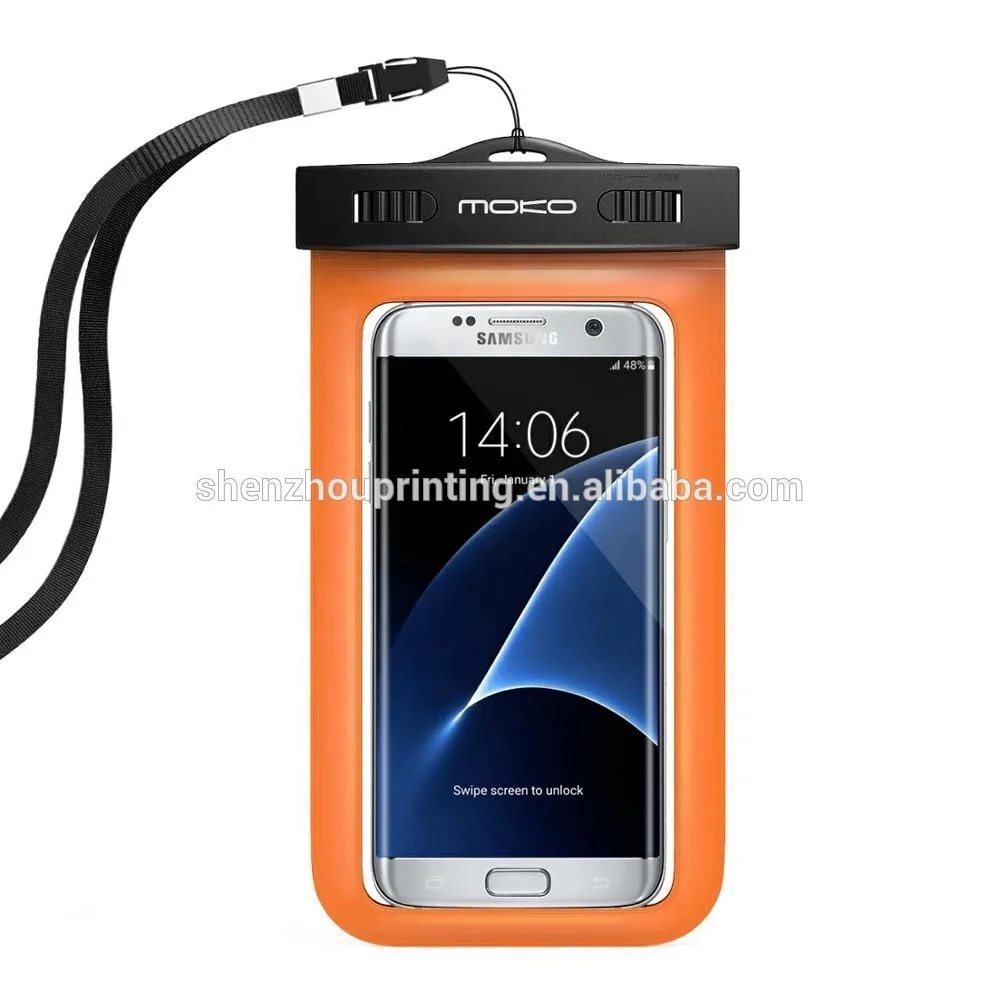 
Promotional factory full sealed waterproof luminous cell smart phone dry bag case, universal clear waterproof phone bag PVC 