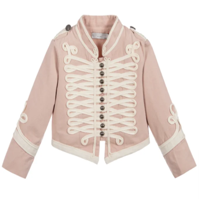 High Quality Kids Will Military Style Cotton Jacket Children Pink Outwear Unisex with Closure Buttons