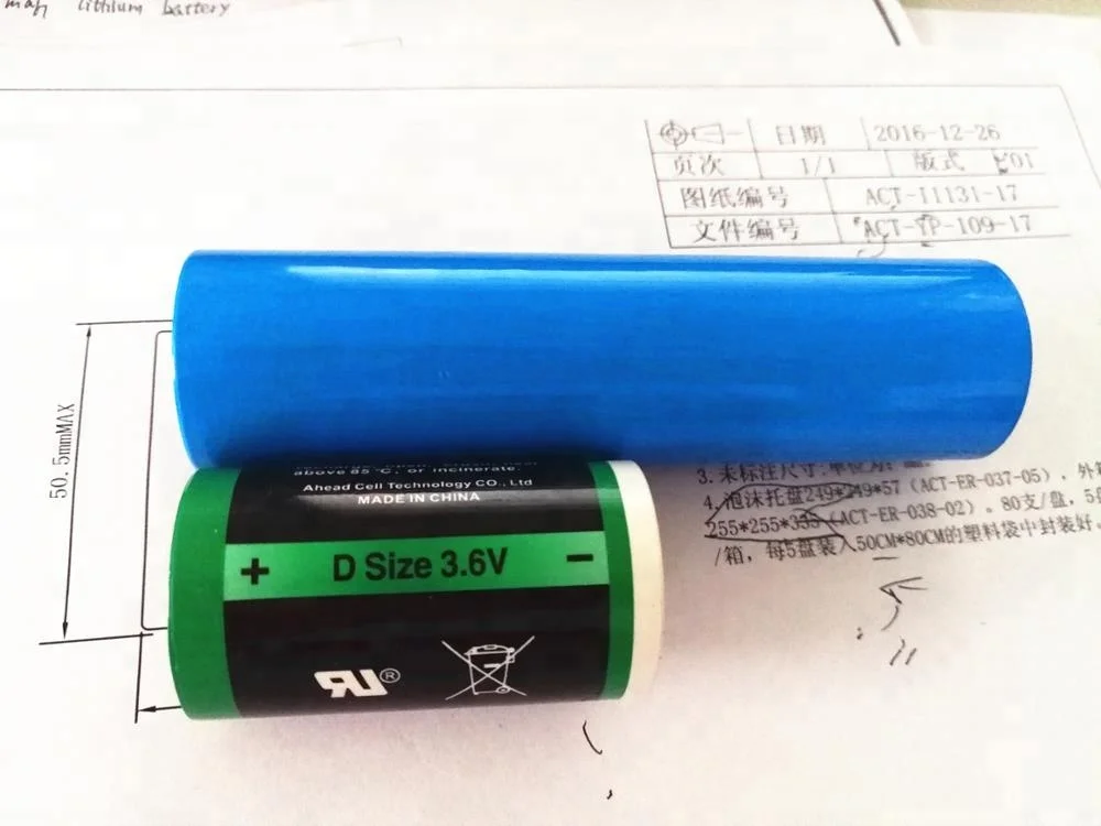 Double D size 38AH 36v lithium thionyl chloride ER341245 battery for Oil drilling equipment