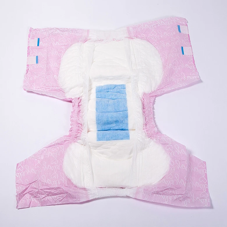 Breathable Pe Film Free Sample Test Waterproof Custom Print Ultra Thick Adult Diaper In Pink