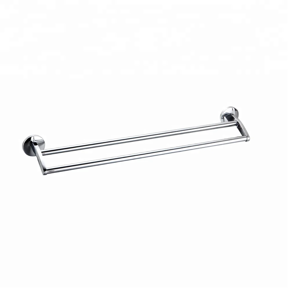 
OEM/ODM Ningbo Manufacture Bathroom Fittings Metal 18 and 24 inch Wall Hanging Double towel Bars for Hotel Project  (60602410272)