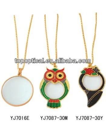 Dome shape antique brass metal decorative hanging pendants magnifier magnifying glass as gift souvenir