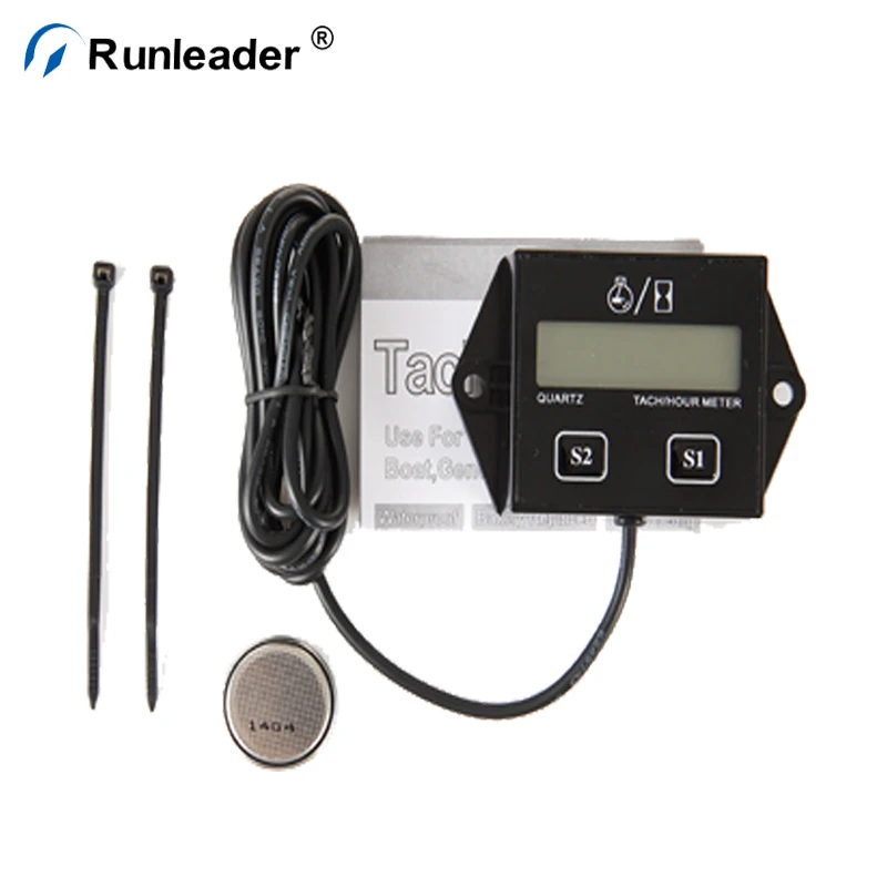 Runleader Marine Tach Hour Meter Tachometer RPM Display For Motorcycle Electric Motors