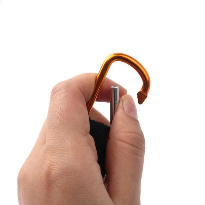 HXY custom portable plastic clip nylon polyester strap hanging lanyard water bottle holder carabiner short strap for hiking