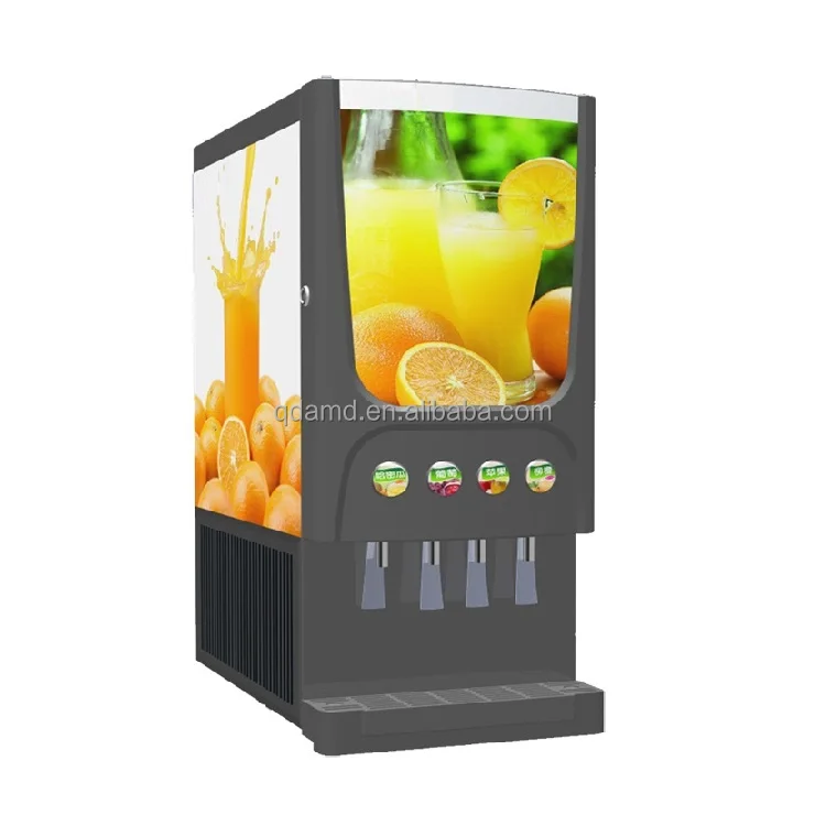 Refrigerated 4 flavour bag in box post mix system for juice