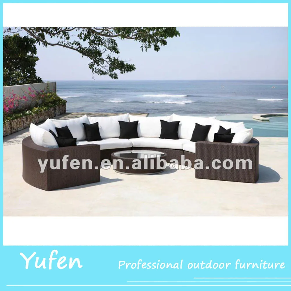 used rattan furniture half moon sofa