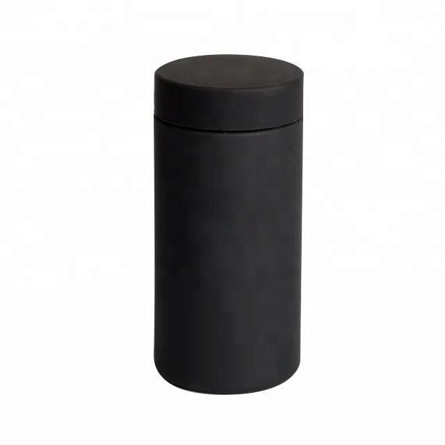 13OZ HDPE Black Soft Touch Sealable Plastic Protein Bottle For Supplement Capsule Pill