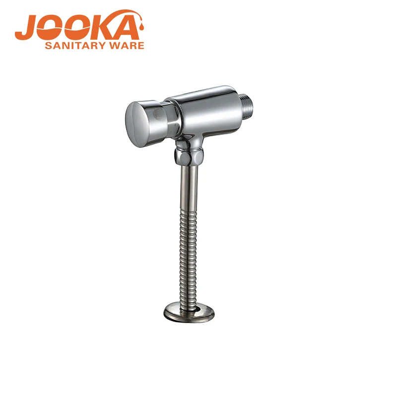 Jooka sanitary ware fitting in wall chromed polished time delay button urinal button flush valves