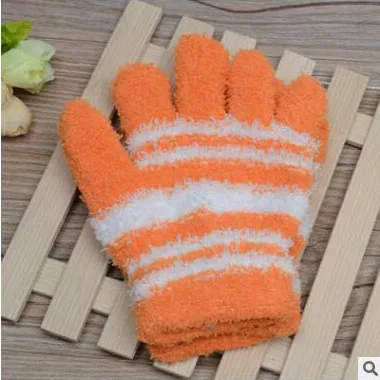 
2018 spring winter children microfiber gloves Korea knit stripe warm gloves for kids 