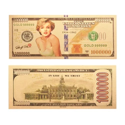 Amazon New Sale Custom Gold 999999 One Million Dollars Color Marilyn Monroe Coins Gold Foil Banknote For Collection