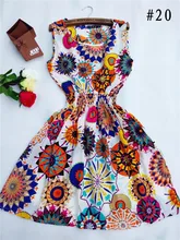 ¡ CALIENTE! 2016 nueva 20 Estilos Mujeres casual chaleco sin mangas impreso gasa de la playa vestido Bohemio floral leopard nz17
