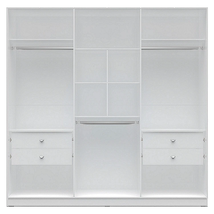 91 in. Wide Bedroom wooden wardrobe design pictures closet for sale  6 door wardrobe with many spaces godrej almirah for women