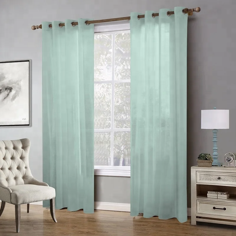 Direct From Factory High Quality Plain Room Window Decoration Store Tulle Fabric Voile Drapers Sheer Curtain Panels
