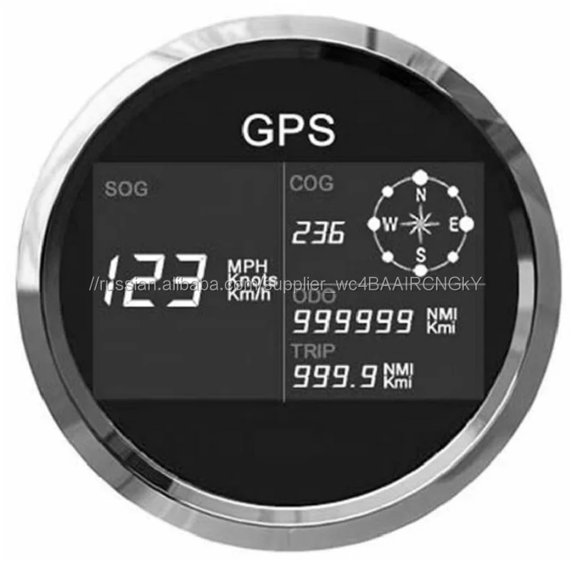 7 Tail Lights Motorcycle 85mm Digital GPS Speedometer COG Odometer Mileage Meter Adjustable with GPS Antenna