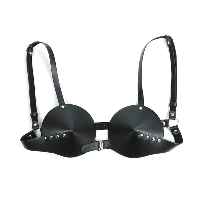 Adult Games Fetish Breast Bondage Pu Leather Bra, Erotic Body Harness Restraint Adult Game Toys For Woman Couples