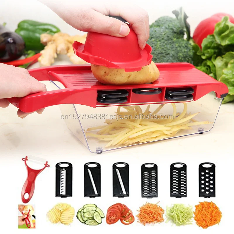 
Multi-function Plastic Slicer Upgraded 7 Blades Mandoline Slicer Manual Vegetable Slicer Salad Maker Potato Onion Carrot Cutter 