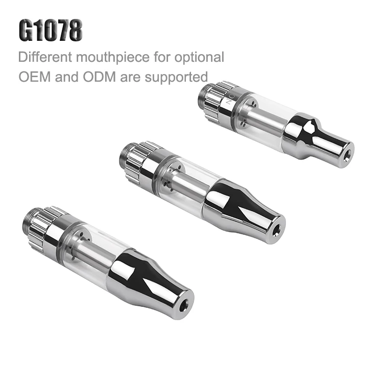 
New style G1078 leakproof disposable glass tank cbd thick oil vaporizer pen cbd vape cartridge 1ml 