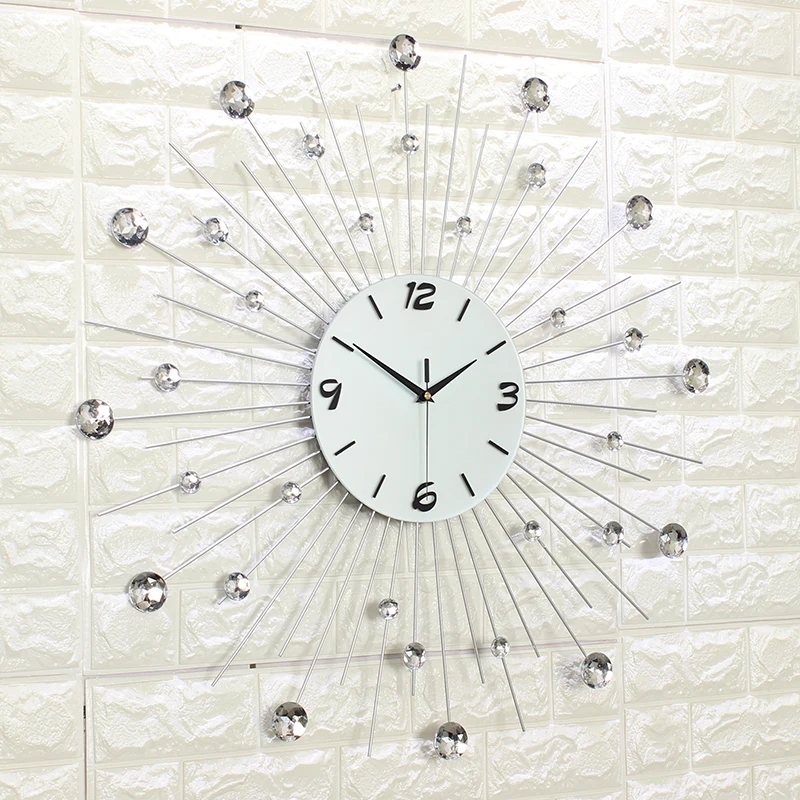 odm/odm modern wall clock diamond Gypsophila Light luxury decorative wall clock reloj de pared