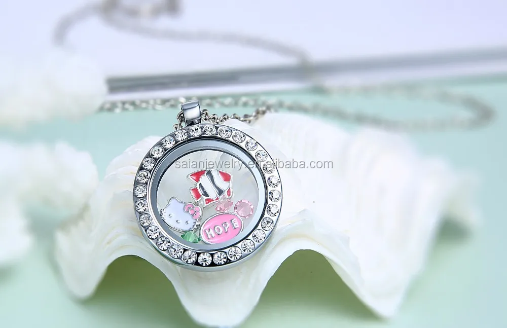 Manufacturer Stock zinc alloy can open glass pendant locket 25 mm box pendant