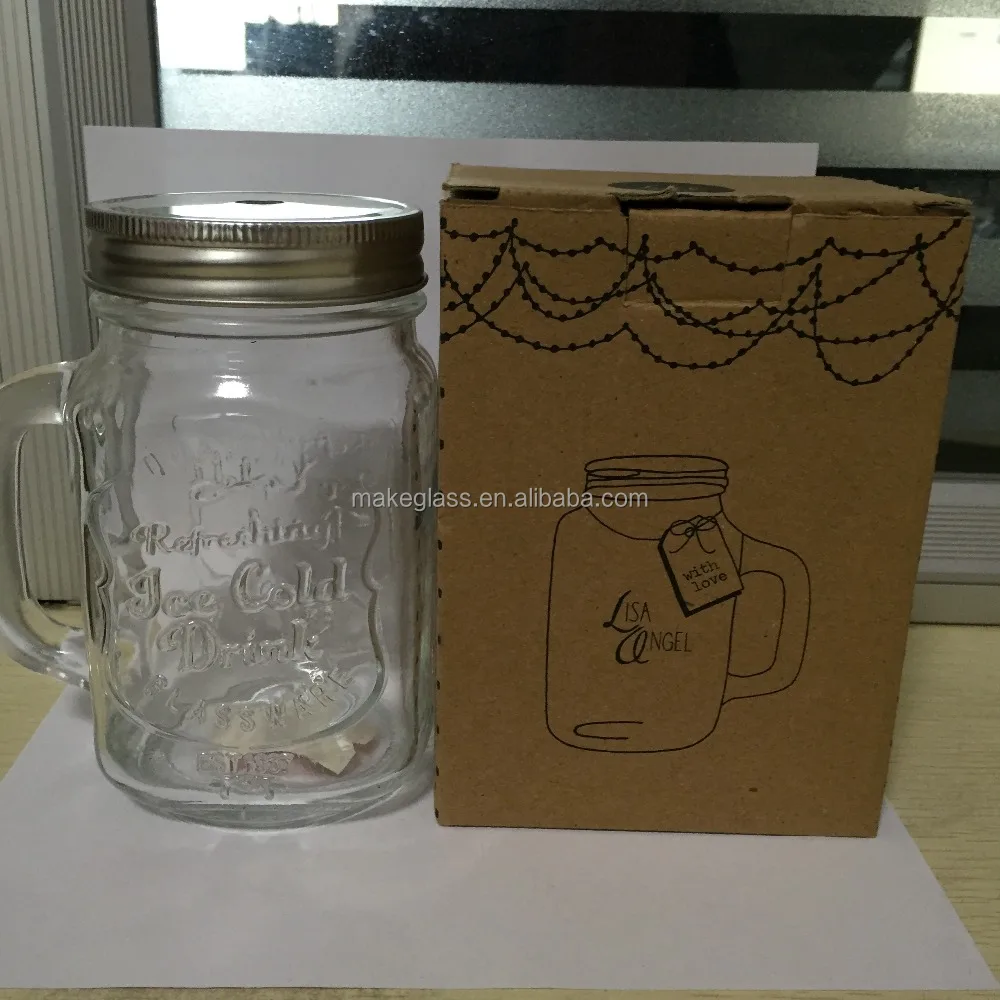 Glass jar with a handle , glass jar , glass jar with lid , glasswear