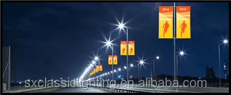 High Quality LED Q235 galvanized steel Octagonal street lighting pole with single or double arm