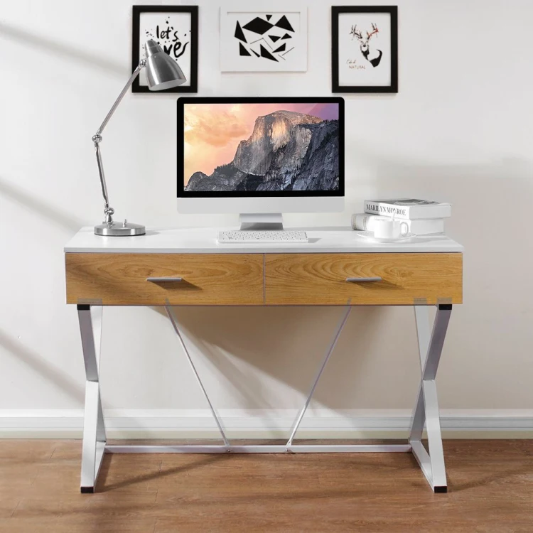 Adjustable Computer Monitor Stand Office Home Computer Desk Table with Drawer