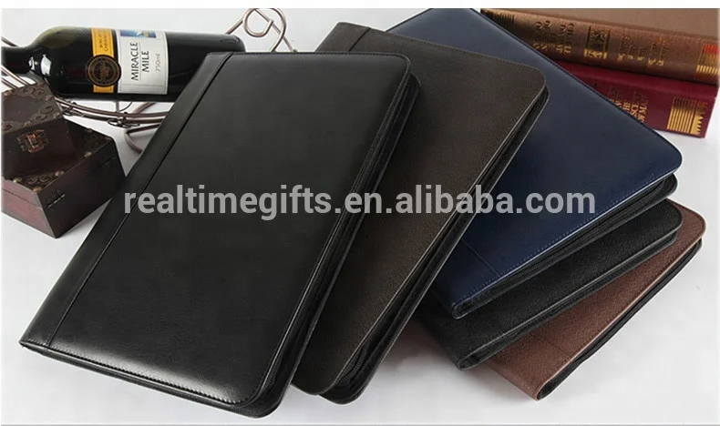 2018 New Office Business Conference Document Holder A4 PU Leather Ring Binder Folder