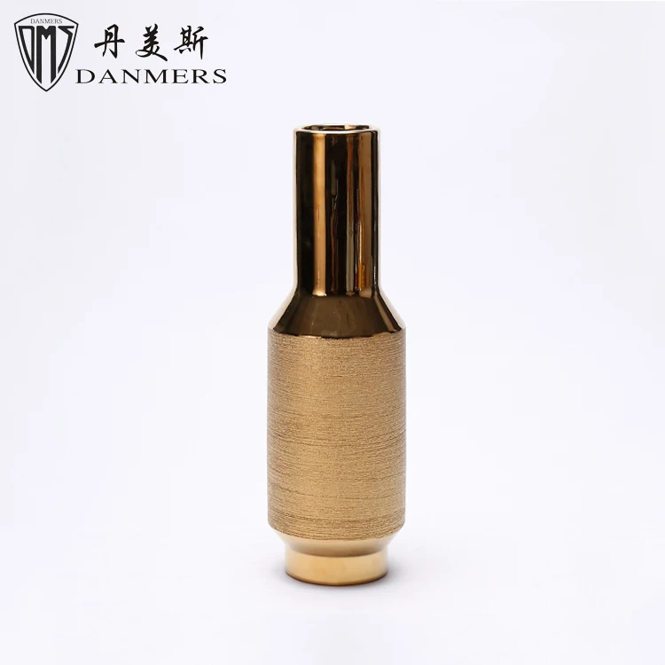 New product 4 pcs electroplate vases golden ceramic ornament vase for home decor