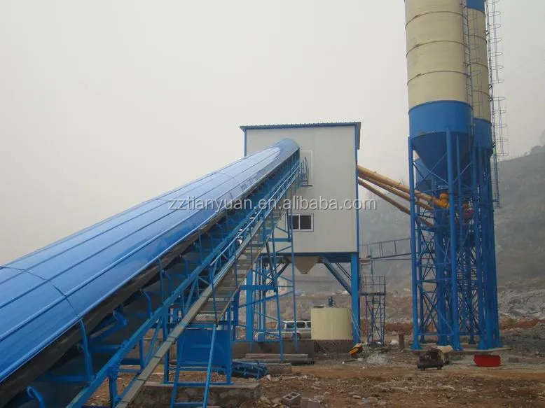 Mini Concrete Mixing Station HZS35 with Bolted Cement Silo