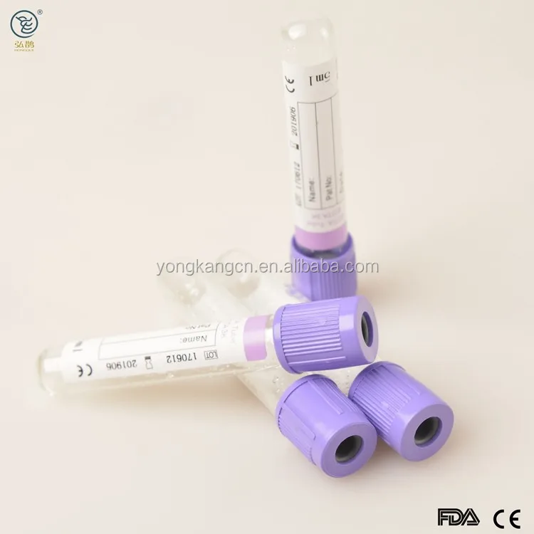 Vacuum blood collection EDTAK3 tube with purple hat