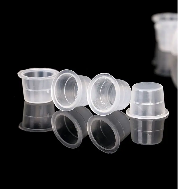 1000pcs Disposable Permanent Makeup Tattoo Ink Cup Plastic Microblading Pigment Cap Cup for Needles 9MM 12MM 15MM