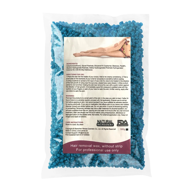 
Hot Selling Blue Hard Wax Beans Hair Removal Wax 1KG Shimmer Chamomile for Spa 