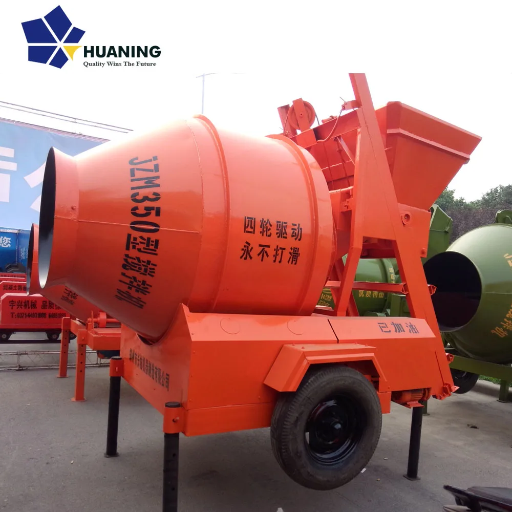 Movable Roller type Noise Reduction concrete Mixer JZM350