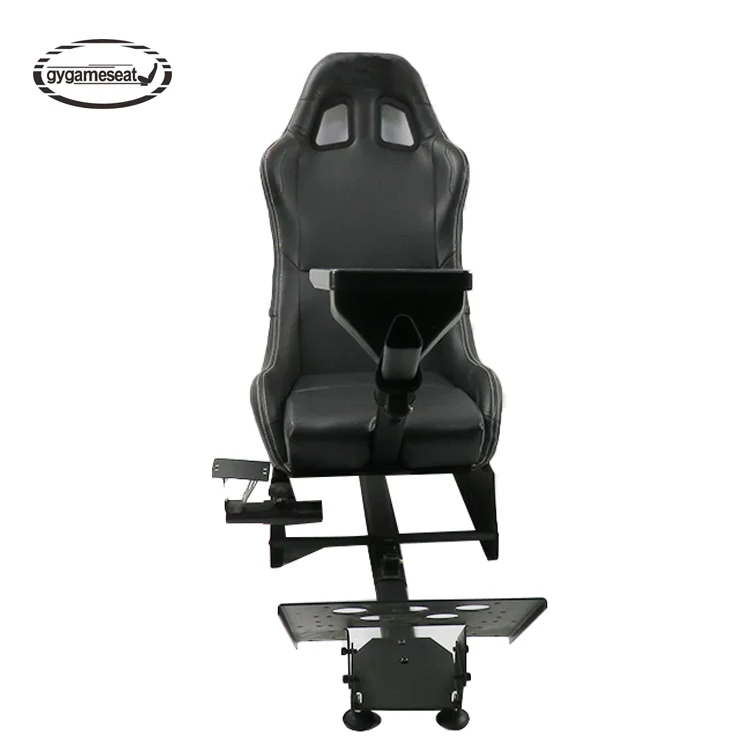 GY Racing Simulator White Gaming Chair with Steering Wheel for PS3 G29 G27