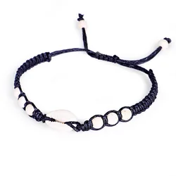 Best Design Bohemian Beach Handmade Braided Cord Natural Beads Cowrie Puka Sea Shell Charm Bracelet for Women Gift