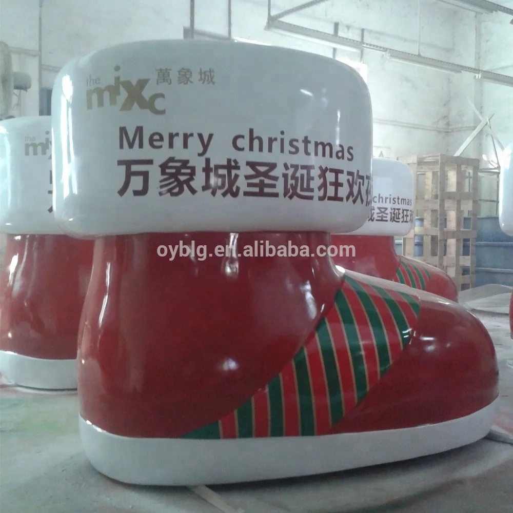 Big Size Outdoor Fiberglass Christmas Boot