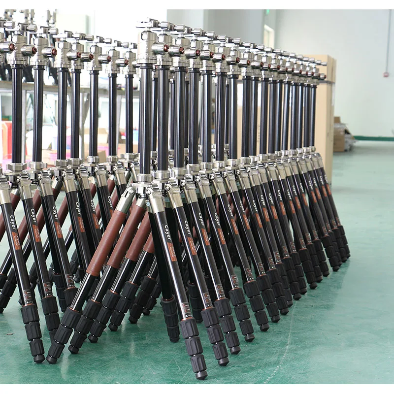 Cayer AT2470X3 Good Quality Foldable Tripod Professional Aluminum Antique Brass Digital Camera Aluminum Alloy 4 Sections 18.5MM