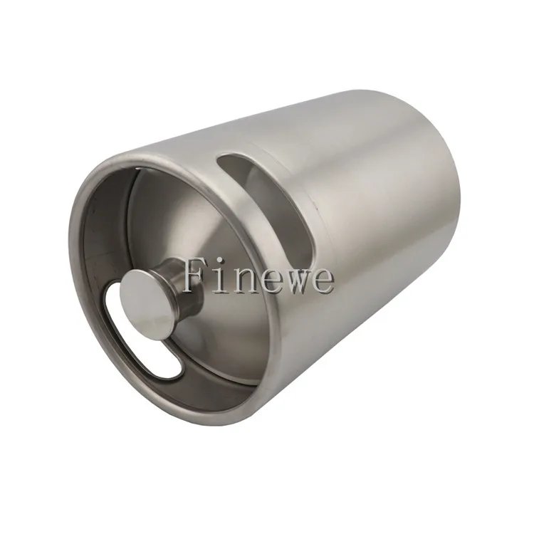 304 Stainless Steel 5L Homebrew Mini Keg Beer Growler Portable Beer Bottle for Picnic/BBQ Home Brewing Beer Making Tool
