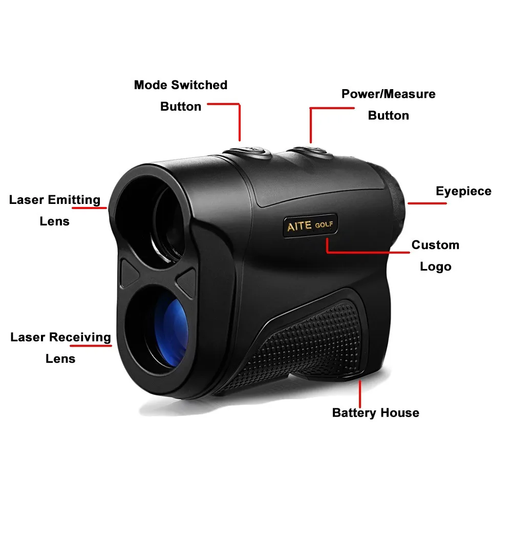 Aite 6x Magnification Power Mul-ti Functional Golf Laser Rangefinder With Golf Pinseeker