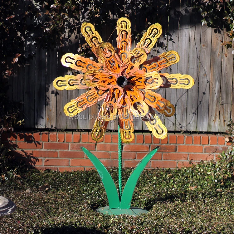 art steel metal stainless steel flower sculpture for park decoration