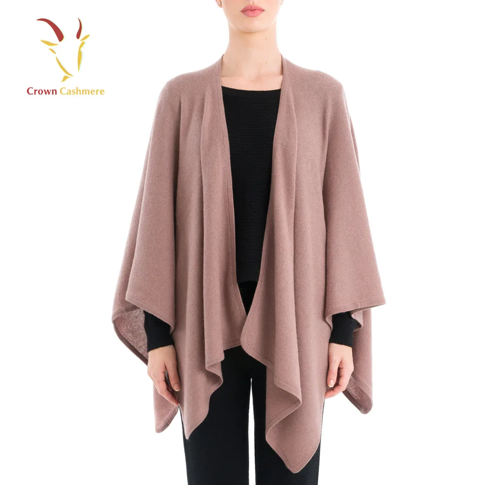 Knitted Cashmere Wool Poncho Shawl Scarf