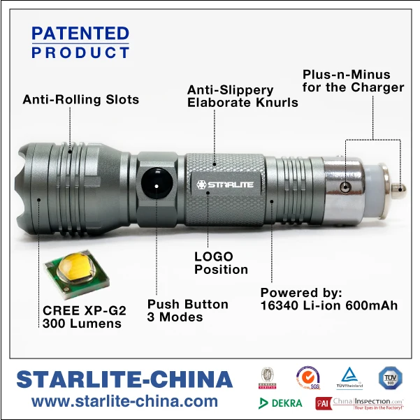 STARLITE cree led 300 люмен автомобилей мини автомобильное зарядное устройство фонарик