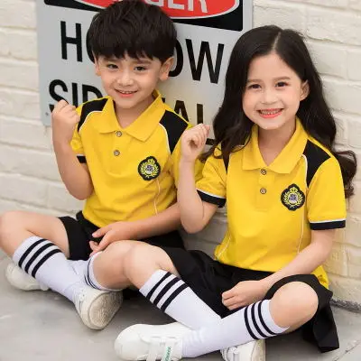 2019 Новая Летняя Детская школьная форма с короткими рукавами, спортивные костюмы, одежда для детского сада
