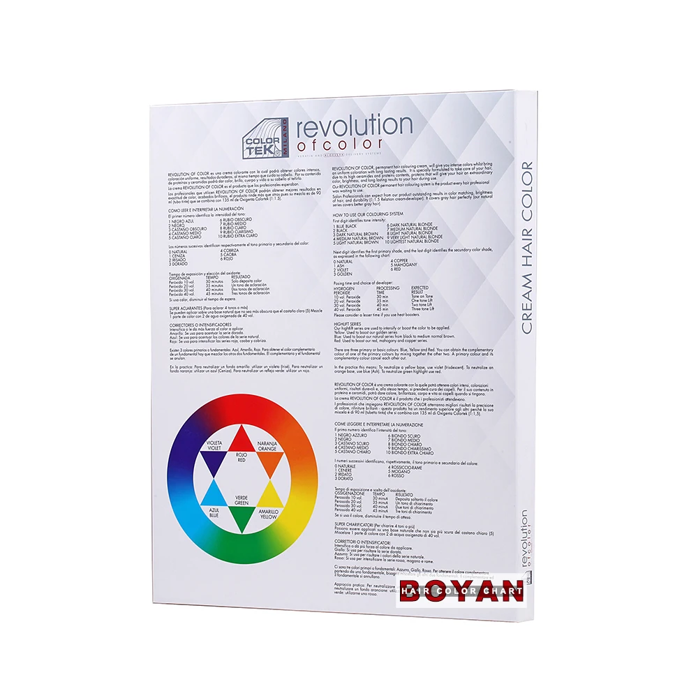 Разные цвета на заказ, в форме книги, для окрашивания волос, Таблица цветов для салона