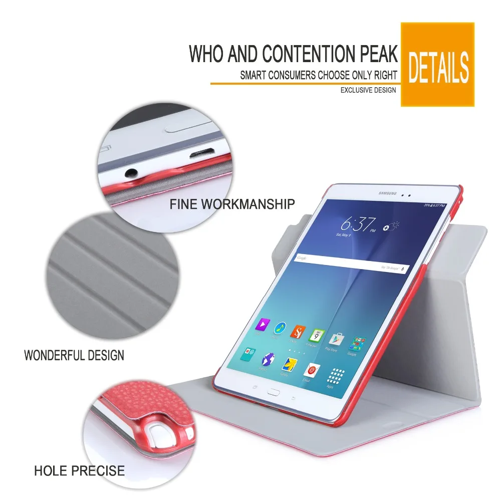 Cheap Price Rotative Multi Functions PU leather Tablet Cases For Samsung Tab A 9.7inch