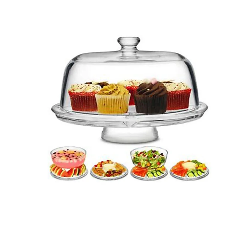 Multifunctional Glass Cake Stand and Dome